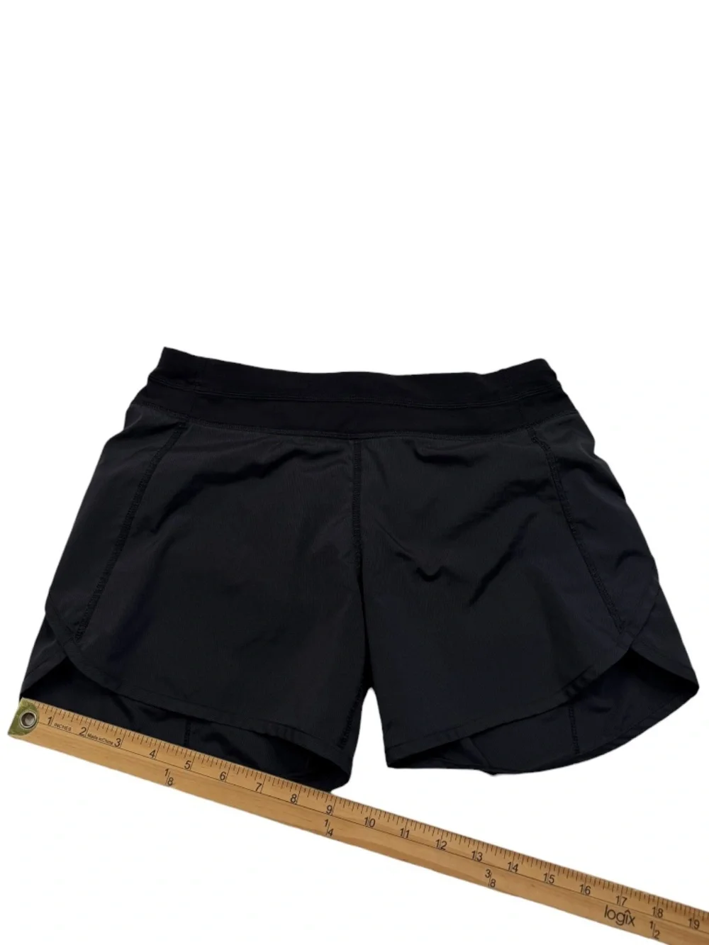 Ivivva Girls Size 14 Black Running Athletic Shorts Built In Liner Zip Pocket